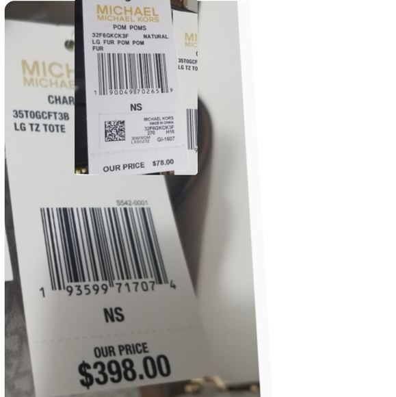 Michael Kors 2 PCS Should Purse Bag Charm Pom NWT - Picture 7 of 14